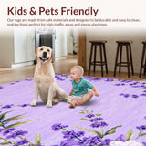 Ultra Soft Area Rug, Non Slip, Stain Resistant, Washable Area Rugs for Living Room, Bedroom, Charming Circular Plush Decor Accent(Purple)