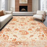 Ultra Soft Area Rug, Non Slip, Stain Resistant, Washable Area Rugs for Living Room, Bedroom, Charming Boho-Inspired Plaid Design(Beige)
