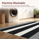 Ultra Soft Area Rug, Non Slip, Stain Resistant, Washable Area Rugs for Living Room, Bedroom, Modern Textured Black and White Style(Black)