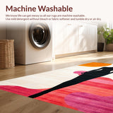 Ultra Soft Area Rug, Non Slip, Stain Resistant, Washable Area Rugs for Living Room, Bedroom, Playful Textured Body Form Decor(Orange)