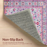 Ultra Soft Area Rug, Non Slip, Stain Resistant, Washable Area Rugs for Living Room, Bedroom, Charming Soft-Toned Floral Motif(Gray)