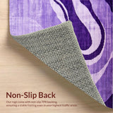 Ultra Soft Area Rug, Non Slip, Stain Resistant, Washable Area Rugs for Living Room, Bedroom, Lively Modern Swirl Pattern(Purple)