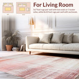 Ultra Soft Area Rug, Non Slip, Stain Resistant, Washable Area Rugs for Living Room, Bedroom, Artistic Tie-Dye Fuzzy Texture(Pink)