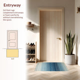 Ultra Soft Area Rug, Non Slip, Stain Resistant, Washable Area Rugs for Living Room, Bedroom, Soft Striped Area Rug: Contemporary Ombre Carpet(Blue)