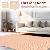 Ultra Soft Area Rug, Non Slip, Stain Resistant, Washable Area Rugs for Living Room, Bedroom, Rustic Warm Abstract Visuals(Beige)