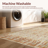 Ultra Soft Area Rug, Non Slip, Stain Resistant, Washable Area Rugs for Living Room, Bedroom, Boho Global with Beige and Earth Tones(Beige)