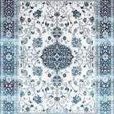 Ultra Soft Area Rug, Non Slip, Stain Resistant, Washable Area Rugs for Living Room, Bedroom, Rustic Pastel Floral Charm(White)