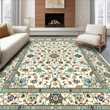 Ultra Soft Area Rug, Non Slip, Stain Resistant, Washable Area Rugs for Living Room, Bedroom, Neutral Toned Area With Vintage Inspired Ornate Medallion(Beige)