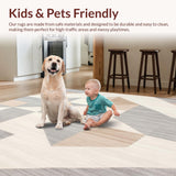 Area Contemporary Geometric Beige Patterned(Beige)