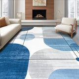 Ultra Soft Area Rug, Non Slip, Stain Resistant, Washable Area Rugs for Living Room, Bedroom, Modern Fuzzy Tiled Pattern(Blue)