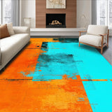Ultra Soft Area Rug, Non Slip, Stain Resistant, Washable Area Rugs for Living Room, Bedroom, Dynamic Watercolor Splash Artistry(Orange)