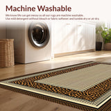 Ultra Soft Area Rug, Non Slip, Stain Resistant, Washable Area Rugs for Living Room, Bedroom, Vibrant Safari Style Elegance(Beige)