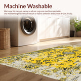 Ultra Soft Area Rug, Non Slip, Stain Resistant, Washable Area Rugs for Living Room, Bedroom, Bold Elegant Diamond Design(Yellow)