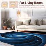 Ultra Soft Area Rug, Non Slip, Stain Resistant, Washable Area Rugs for Living Room, Bedroom, Celestial Swirl with Constellation Accents and Whimsical Star Motifs(Blue)