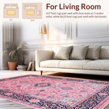 Ultra Soft Area Rug, Non Slip, Stain Resistant, Washable Area Rugs for Living Room, Bedroom, Traditional Hand Tufted Bedroom Area Carpet(Pink)