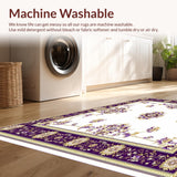 Ultra Soft Area Rug, Non Slip, Stain Resistant, Washable Area Rugs for Living Room, Bedroom, Abstract Loom Floral Area(White)