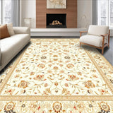 Ultra Soft Area Rug, Non Slip, Stain Resistant, Washable Area Rugs for Living Room, Bedroom, Rustic Vintage Botanical Design(Beige)