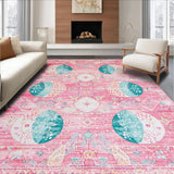 Ultra Soft Area Rug, Non Slip, Stain Resistant, Washable Area Rugs for Living Room, Bedroom, Bright Easter Themed Decor(Pink)