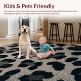 Ultra Soft Area Rug, Non Slip, Stain Resistant, Washable Area Rugs for Living Room, Bedroom, Modern Dark Grey Leopard Print Living Room Rug(Black)