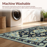 Ultra Soft Area Rug, Non Slip, Stain Resistant, Washable Area Rugs for Living Room, Bedroom, Contemporary Abstract Artful Scheme(Blue)