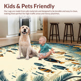 Ultra Soft Area Rug, Non Slip, Stain Resistant, Washable Area Rugs for Living Room, Bedroom, Tropical Fish Area with Unique Coastal Inspired Design for Versatile Decor(Blue)