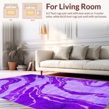 Ultra Soft Area Rug, Non Slip, Stain Resistant, Washable Area Rugs for Living Room, Bedroom, Trendy Soft Textured Expression(Purple)