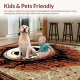 Ultra Soft Area Rug, Non Slip, Stain Resistant, Washable Area Rugs for Living Room, Bedroom, Charming Cartoonish Horror Aesthetic(Brown)