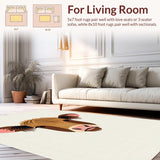 Ultra Soft Area Rug, Non Slip, Stain Resistant, Washable Area Rugs for Living Room, Bedroom, Vibrant Playful Farmhouse Aesthetic(Brown)