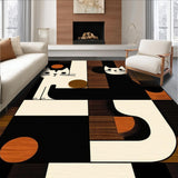 Ultra Soft Area Rug, Non Slip, Stain Resistant, Washable Area Rugs for Living Room, Bedroom, Vivid Whimsical Cat Illustration(Black)
