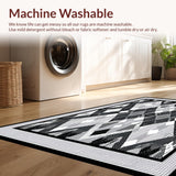 Ultra Soft Area Rug, Non Slip, Stain Resistant, Washable Area Rugs for Living Room, Bedroom, Contemporary Earth Tone Trellis Design(Gray)