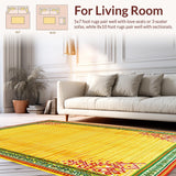 Ultra Soft Area Rug, Non Slip, Stain Resistant, Washable Area Rugs for Living Room, Bedroom, Playful Kaleidoscope Color Splash(Yellow)