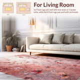 Ultra Soft Area Rug, Non Slip, Stain Resistant, Washable Area Rugs for Living Room, Bedroom, Roseate Bloom Carpet Mauve Floral Whisper Rug Soft Accent(Pink)