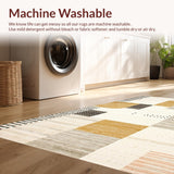 Ultra Soft Area Rug, Non Slip, Stain Resistant, Washable Area Rugs for Living Room, Bedroom, Sleek Urban Rustic Visual Theme(Beige)