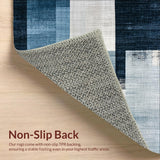 Ultra Soft Area Rug, Non Slip, Stain Resistant, Washable Area Rugs for Living Room, Bedroom, Modern Ombre Stripe Patterned Carpet(Blue)