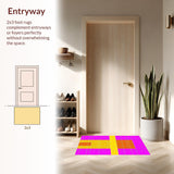 Ultra Soft Area Rug, Non Slip, Stain Resistant, Washable Area Rugs for Living Room, Bedroom, Bold Retro Lattice Game Theme(Pink)