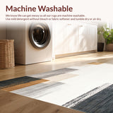 Ultra Soft Area Rug, Non Slip, Stain Resistant, Washable Area Rugs for Living Room, Bedroom, Non Skid Abstract Entry Beige & Grey Tones Modern Indoor Mat(Gray)