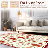 Artistic Floral Area Vintage Non Slip Style(White)