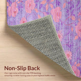 Ultra Soft Area Rug, Non Slip, Stain Resistant, Washable Area Rugs for Living Room, Bedroom, Whimsical Purple Petal Pattern(Purple)