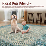 Beige Prayer Area with Traditional Geometric Design(Beige)