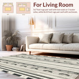 Ultra Soft Area Rug, Non Slip, Stain Resistant, Washable Area Rugs for Living Room, Bedroom, Scalloped Bow Knot Preppy Style Accent Rug(Gray)