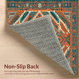 Ultra Soft Area Rug, Non Slip, Stain Resistant, Washable Area Rugs for Living Room, Bedroom, Luxurious Multicolor Geometric Arrangement(Orange)