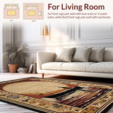 Ultra Soft Area Rug, Non Slip, Stain Resistant, Washable Area Rugs for Living Room, Bedroom, Charming Nautical Catch Design(Beige)