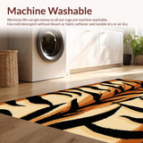 Ultra Soft Area Rug, Non Slip, Stain Resistant, Washable Area Rugs for Living Room, Bedroom, Animal Print Black and Brown Entryway Mat(Beige)