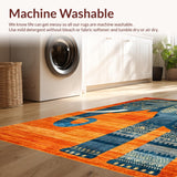 Ultra Soft Area Rug, Non Slip, Stain Resistant, Washable Area Rugs for Living Room, Bedroom, Lively Colorful Animal Design(Orange)