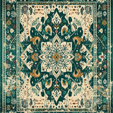 Ultra Soft Area Rug, Non Slip, Stain Resistant, Washable Area Rugs for Living Room, Bedroom, Timeless Elegant Green Palette(Green)