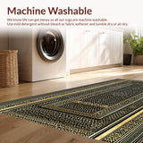 Ultra Soft Area Rug, Non Slip, Stain Resistant, Washable Area Rugs for Living Room, Bedroom, Glamorous Gold Geometric Charm(Gold)