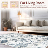 Ultra Soft Area Rug, Non Slip, Stain Resistant, Washable Area Rugs for Living Room, Bedroom, Cozy Earthy Toned Abstract Pattern(Gray)