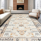 Ultra Soft Area Rug, Non Slip, Stain Resistant, Washable Area Rugs for Living Room, Bedroom, Vibrant Abstract Curvilinear Forms(Brown)