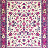 Ultra Soft Area Rug, Non Slip, Stain Resistant, Washable Area Rugs for Living Room, Bedroom, Vibrant Multicolor Rustic Motif(White)