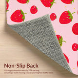 Ultra Soft Area Rug, Non Slip, Stain Resistant, Washable Area Rugs for Living Room, Bedroom, Playful Pink Strawberry Aesthetic(Pink)